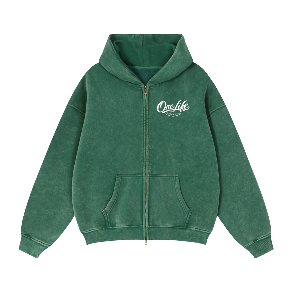 Zip-Through Boxy Fleece Hoodie