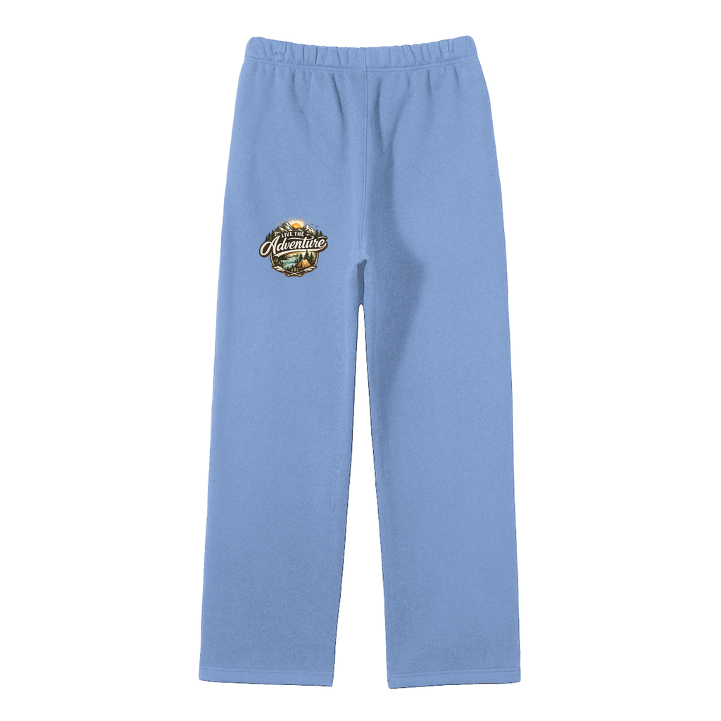 Unisex Solid Color Fleece Straight Leg Pants