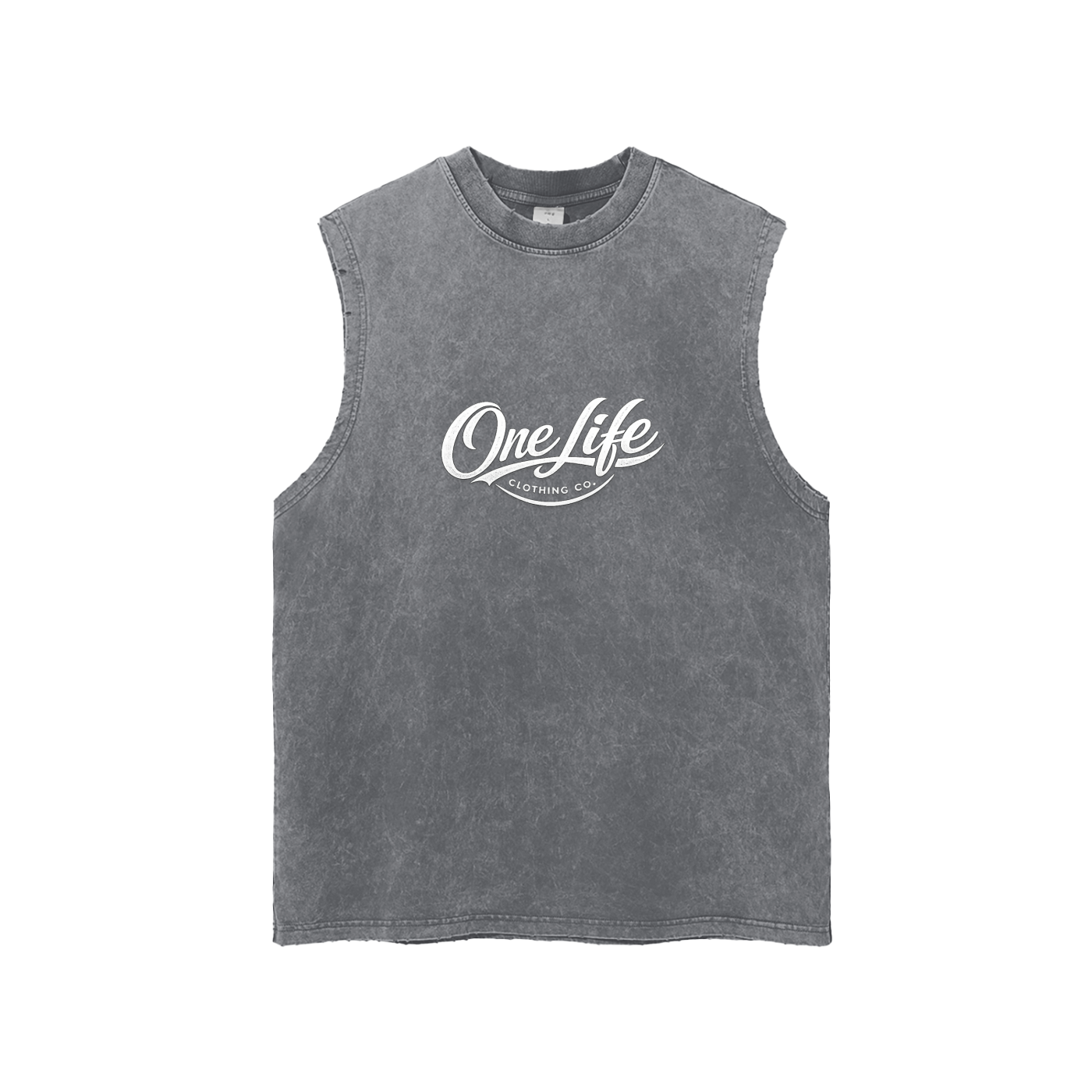 Snow Washed Frayed Hem Tank Top