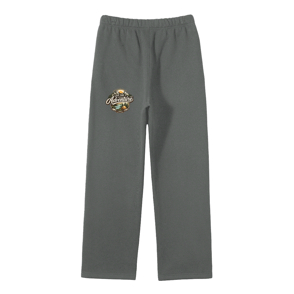 Unisex Solid Color Fleece Straight Leg Pants