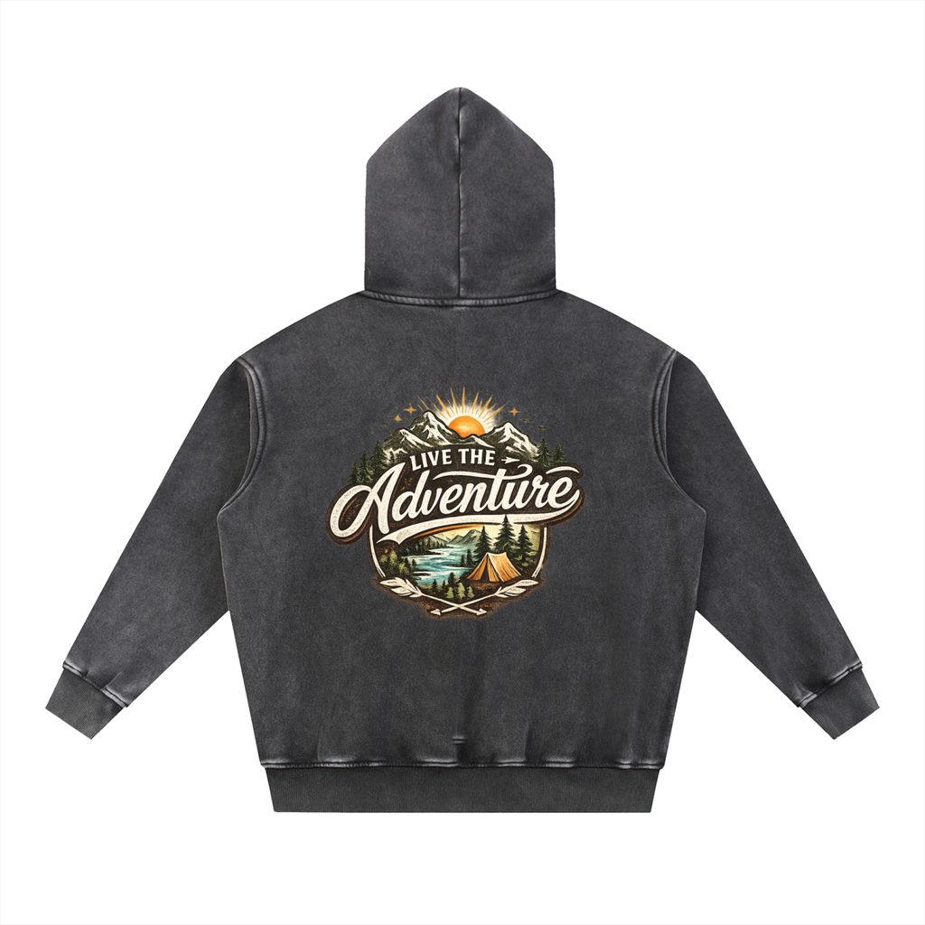 Snow Wash Fleece Oversize Hoodie