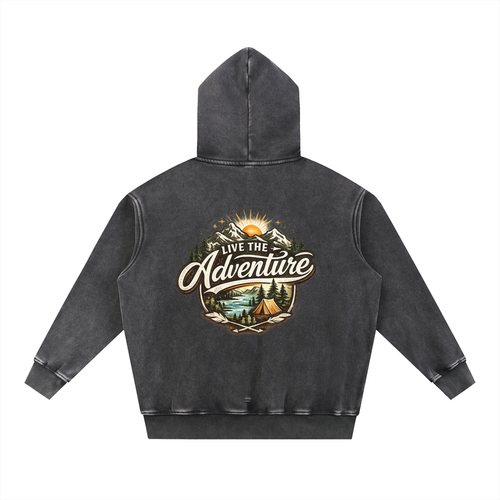 Snow Wash Fleece Oversize Hoodie
