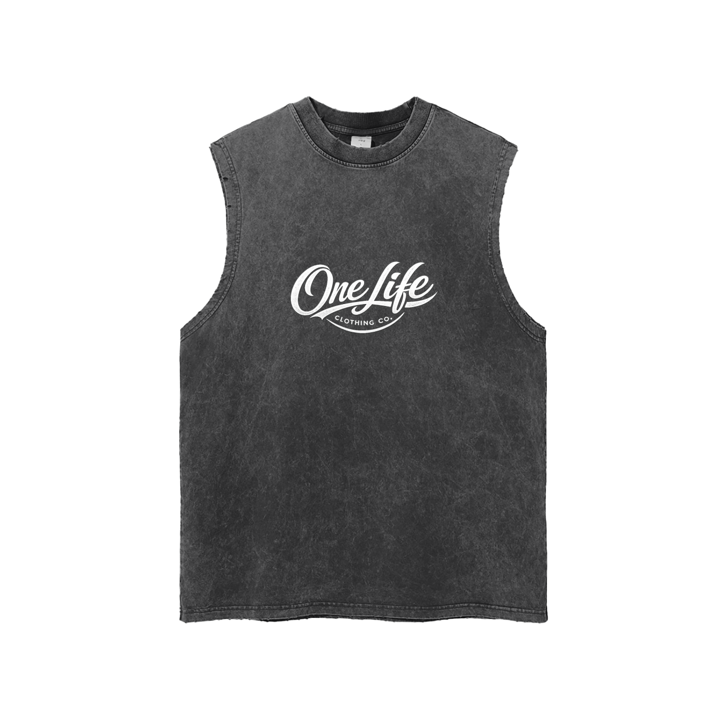 Snow Washed Frayed Hem Tank Top