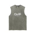 Snow Washed Frayed Hem Tank Top