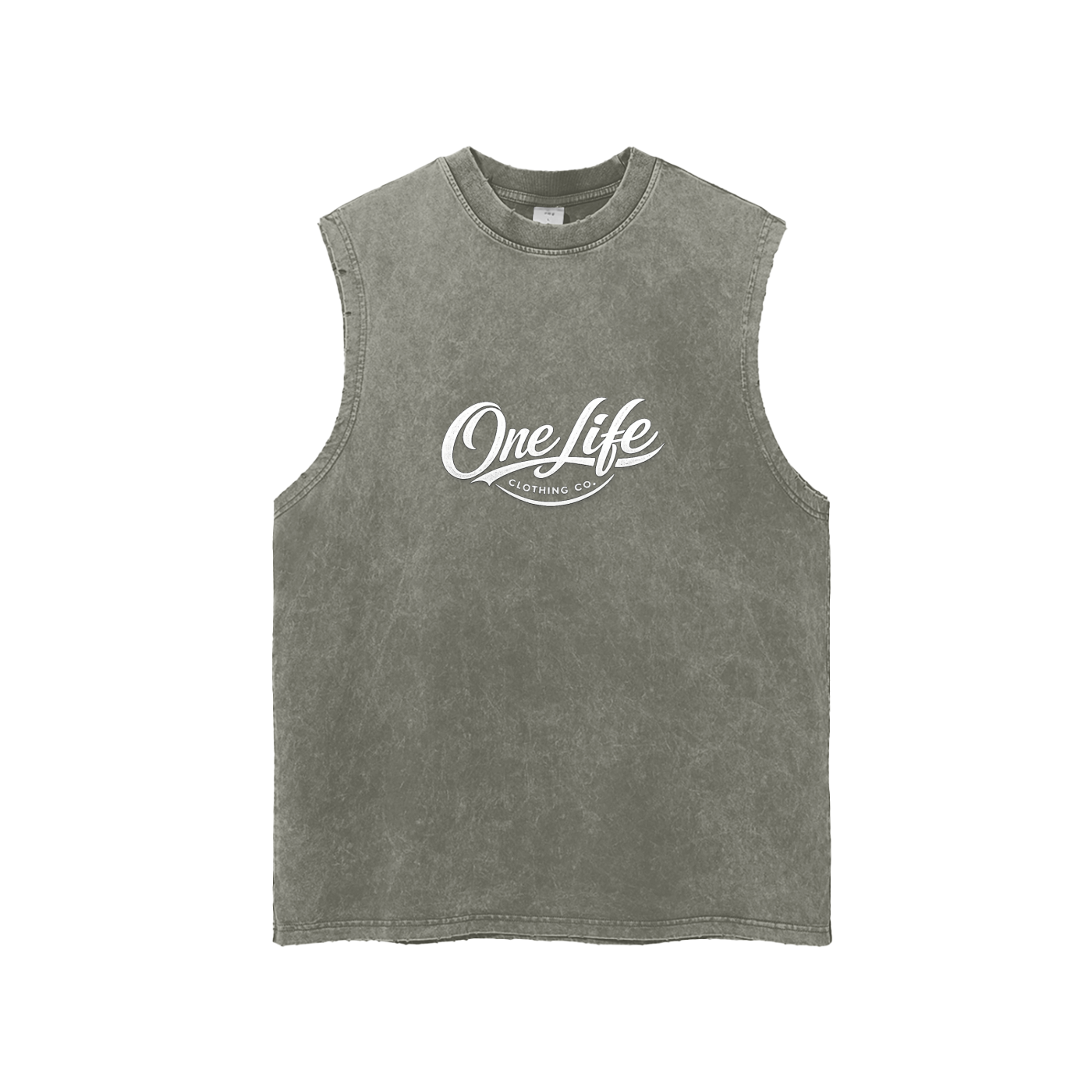 Snow Washed Frayed Hem Tank Top