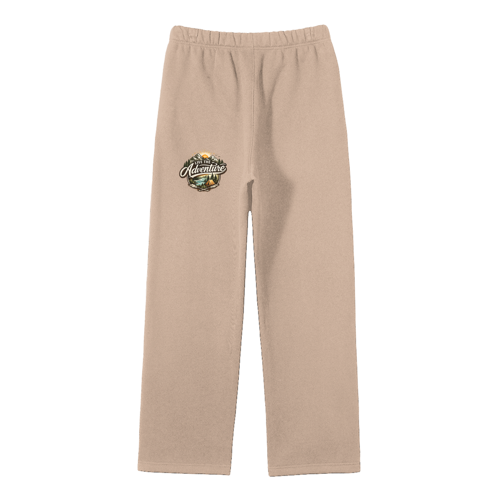 Unisex Solid Color Fleece Straight Leg Pants