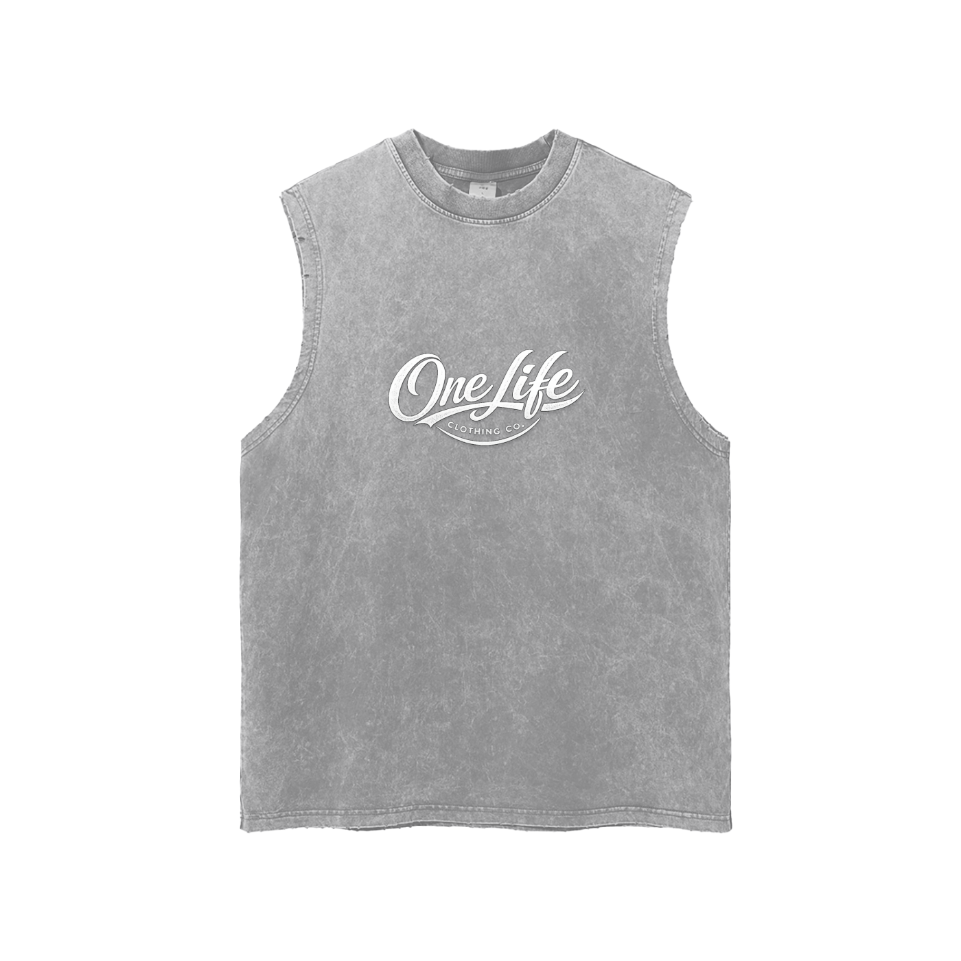 Snow Washed Frayed Hem Tank Top