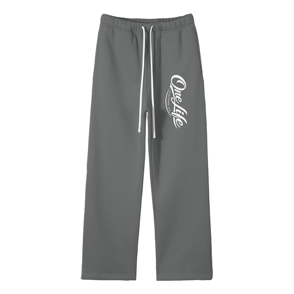 Unisex Solid Color Fleece Straight Leg Pants