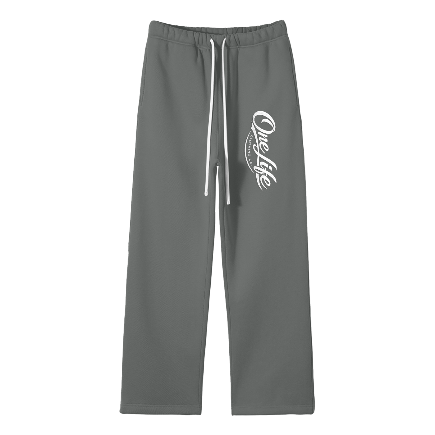 Unisex Solid Color Fleece Straight Leg Pants